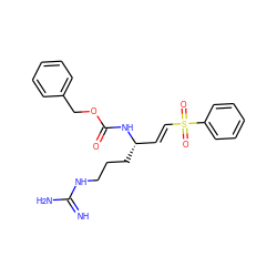 N=C(N)NCCC[C@@H](/C=C/S(=O)(=O)c1ccccc1)NC(=O)OCc1ccccc1 ZINC000049045367