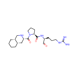 N=C(N)NCCC[C@@H](C=O)NC(=O)[C@@H]1CCCN1C(=O)[C@@H]1C[C@@H]2CCCC[C@@H]2CN1 ZINC000027517685