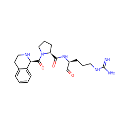 N=C(N)NCCC[C@@H](C=O)NC(=O)[C@@H]1CCCN1C(=O)[C@@H]1NCCc2ccccc21 ZINC000012355087