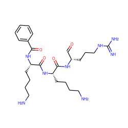 N=C(N)NCCC[C@@H](C=O)NC(=O)[C@H](CCCCN)NC(=O)[C@H](CCCCN)NC(=O)c1ccccc1 ZINC000040957496