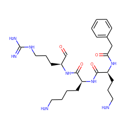 N=C(N)NCCC[C@@H](C=O)NC(=O)[C@H](CCCCN)NC(=O)[C@H](CCCN)NC(=O)Cc1ccccc1 ZINC000040393676