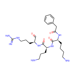 N=C(N)NCCC[C@@H](C=O)NC(=O)[C@H](CCCN)NC(=O)[C@H](CCCCN)NC(=O)Cc1ccccc1 ZINC000040863420