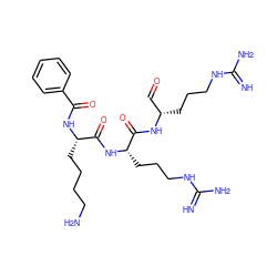 N=C(N)NCCC[C@@H](C=O)NC(=O)[C@H](CCCNC(=N)N)NC(=O)[C@H](CCCCN)NC(=O)c1ccccc1 ZINC000028565488