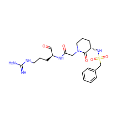 N=C(N)NCCC[C@@H](C=O)NC(=O)CN1CCC[C@H](NS(=O)(=O)Cc2ccccc2)C1=O ZINC000013760080