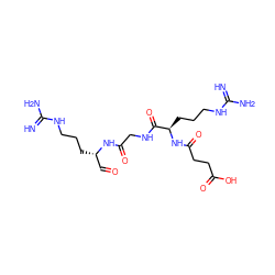 N=C(N)NCCC[C@@H](C=O)NC(=O)CNC(=O)[C@@H](CCCNC(=N)N)NC(=O)CCC(=O)O ZINC000060578877