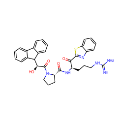 N=C(N)NCCC[C@@H](NC(=O)[C@@H]1CCCN1C(=O)[C@@H](O)C1c2ccccc2-c2ccccc21)C(=O)c1nc2ccccc2s1 ZINC000028114832