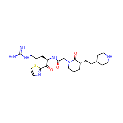 N=C(N)NCCC[C@@H](NC(=O)CN1CCC[C@@H](CCC2CCNCC2)C1=O)C(=O)c1nccs1 ZINC000027858649