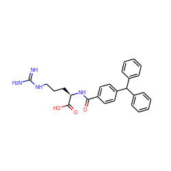 N=C(N)NCCC[C@@H](NC(=O)c1ccc(C(c2ccccc2)c2ccccc2)cc1)C(=O)O ZINC000028707168