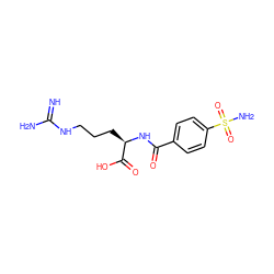 N=C(N)NCCC[C@@H](NC(=O)c1ccc(S(N)(=O)=O)cc1)C(=O)O ZINC000027637521