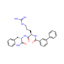 N=C(N)NCCC[C@@H](NC(=O)c1cccc(-c2ccccc2)c1)C(=O)N[C@@H](Cc1ccccc1)C(N)=O ZINC000095560742