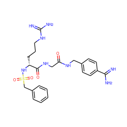 N=C(N)NCCC[C@@H](NS(=O)(=O)Cc1ccccc1)C(=O)NCC(=O)NCc1ccc(C(=N)N)cc1 ZINC000003925356