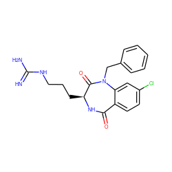 N=C(N)NCCC[C@@H]1NC(=O)c2ccc(Cl)cc2N(Cc2ccccc2)C1=O ZINC000029133408