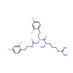 N=C(N)NCCC[C@H](N)C(=O)N(CCc1ccc(Cl)cc1Cl)CC(=O)NCCc1ccc(Cl)cc1Cl ZINC000028824977