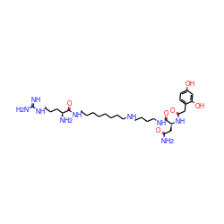 N=C(N)NCCC[C@H](N)C(=O)NCCCCCCCCNCCCCNC(=O)[C@H](CC(N)=O)NC(=O)Cc1ccc(O)cc1O ZINC000095594827