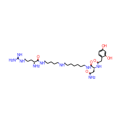 N=C(N)NCCC[C@H](N)C(=O)NCCCCCNCCCCCCCNC(=O)[C@H](CC(N)=O)NC(=O)Cc1ccc(O)cc1O ZINC000095596129