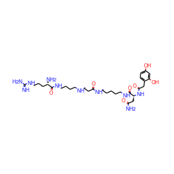 N=C(N)NCCC[C@H](N)C(=O)NCCCCNCCC(=O)NCCCCCNC(=O)[C@H](CC(N)=O)NC(=O)Cc1ccc(O)cc1O ZINC000095579747