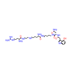 N=C(N)NCCC[C@H](N)C(=O)NCCCNCCCC[C@H](N)C(=O)NCCCCCNC(=O)[C@H](CC(N)=O)NC(=O)Cc1c[nH]c2cccc(O)c12 ZINC000169352992