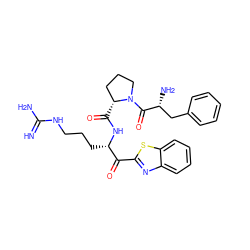 N=C(N)NCCC[C@H](NC(=O)[C@@H]1CCCN1C(=O)[C@H](N)Cc1ccccc1)C(=O)c1nc2ccccc2s1 ZINC000003831670