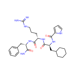 N=C(N)NCCC[C@H](NC(=O)[C@H](CC1CCCCC1)NC(=O)c1ccc[nH]1)C(=O)N[C@@H](Cc1ccccc1)C(N)=O ZINC000029218747