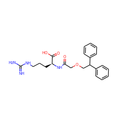 N=C(N)NCCC[C@H](NC(=O)COCC(c1ccccc1)c1ccccc1)C(=O)O ZINC000003973385