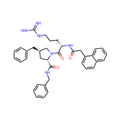 N=C(N)NCCC[C@H](NC(=O)Cc1cccc2ccccc12)C(=O)N1C[C@H](Cc2ccccc2)C[C@H]1C(=O)NCc1ccccc1 ZINC000028522814