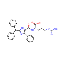 N=C(N)NCCC[C@H](NC(=O)c1[nH]c(C(c2ccccc2)c2ccccc2)nc1-c1ccccc1)C(=O)O ZINC000143837201