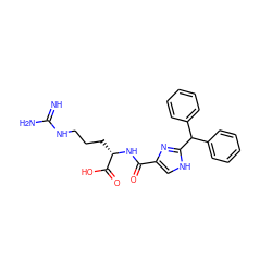 N=C(N)NCCC[C@H](NC(=O)c1c[nH]c(C(c2ccccc2)c2ccccc2)n1)C(=O)O ZINC000299838638