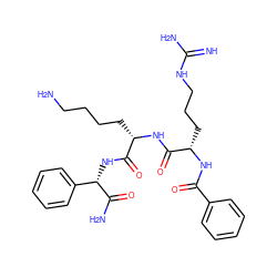 N=C(N)NCCC[C@H](NC(=O)c1ccccc1)C(=O)N[C@@H](CCCCN)C(=O)N[C@H](C(N)=O)c1ccccc1 ZINC000299823059