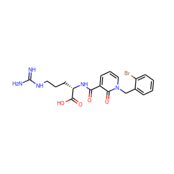 N=C(N)NCCC[C@H](NC(=O)c1cccn(Cc2ccccc2Br)c1=O)C(=O)O ZINC000043196922