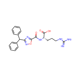 N=C(N)NCCC[C@H](NC(=O)c1nc(C(c2ccccc2)c2ccccc2)no1)C(=O)O ZINC000299838875