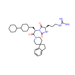 N=C(N)NCCC[C@H]1NC(=O)N([C@H](CC2CCC(C3CCCCC3)CC2)C(=O)N2CCC3(CCc4ccccc43)CC2)C1=O ZINC000026281704