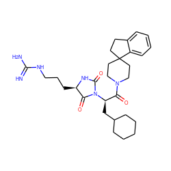 N=C(N)NCCC[C@H]1NC(=O)N([C@H](CC2CCCCC2)C(=O)N2CCC3(CCc4ccccc43)CC2)C1=O ZINC000026268488