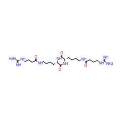 N=C(N)NCCCC(=O)NCCCC[C@@H]1NC(=O)[C@H](CCCCNC(=O)CCCNC(=N)N)NC1=O ZINC000028332233