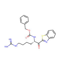 N=C(N)NCCCC[C@H](NC(=O)OCc1ccccc1)C(=O)c1nc2ccccc2s1 ZINC000049792397