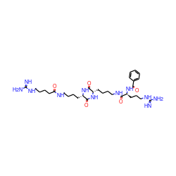 N=C(N)NCCCCC(=O)NCCCC[C@@H]1NC(=O)[C@H](CCCCNC(=O)[C@H](CCCNC(=N)N)NC(=O)c2ccccc2)NC1=O ZINC000028131730