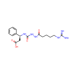 N=C(N)NCCCCC(=O)NNC(=O)N[C@@H](CC(=O)O)c1ccccc1 ZINC000013472621