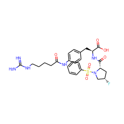 N=C(N)NCCCCC(=O)Nc1ccc(C[C@H](NC(=O)[C@@H]2C[C@H](F)CN2S(=O)(=O)c2ccccc2)C(=O)O)cc1 ZINC001772612356