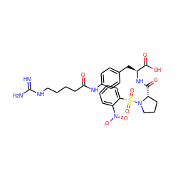 N=C(N)NCCCCC(=O)Nc1ccc(C[C@H](NC(=O)[C@@H]2CCCN2S(=O)(=O)c2ccccc2[N+](=O)[O-])C(=O)O)cc1 ZINC001772617120