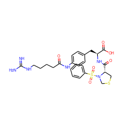 N=C(N)NCCCCC(=O)Nc1ccc(C[C@H](NC(=O)[C@@H]2CSCN2S(=O)(=O)c2ccccc2)C(=O)O)cc1 ZINC001772631394