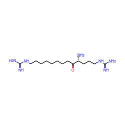 N=C(N)NCCCCCCCCC(=O)[C@H](N)CCCNC(=N)N ZINC000013350864