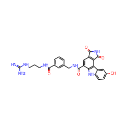 N=C(N)NCCCNC(=O)c1cccc(CNC(=O)c2cc3c(c4c2[nH]c2ccc(O)cc24)C(=O)NC3=O)c1 ZINC000064448324