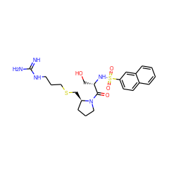 N=C(N)NCCCSC[C@@H]1CCCN1C(=O)[C@H](CO)NS(=O)(=O)c1ccc2ccccc2c1 ZINC000003807317