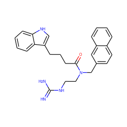 N=C(N)NCCN(Cc1ccc2ccccc2c1)C(=O)CCCc1c[nH]c2ccccc12 ZINC000028826122