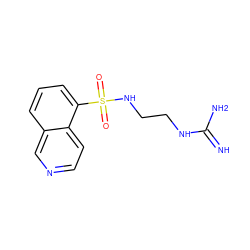 N=C(N)NCCNS(=O)(=O)c1cccc2cnccc12 ZINC000002170223