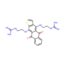 N=C(N)NCCNc1c2c(c(NCCNC(=N)N)c3sccc13)C(=O)c1ccccc1C2=O ZINC000040891735