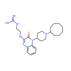 N=C(N)NCCNc1nc2ccccc2n(C2CCN(C3CCCCCCC3)CC2)c1=O ZINC000143881000