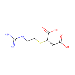 N=C(N)NCCS[C@@H](CC(=O)O)C(=O)O ZINC000002384679