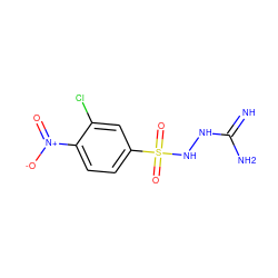 N=C(N)NNS(=O)(=O)c1ccc([N+](=O)[O-])c(Cl)c1 ZINC000013808150