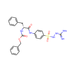 N=C(N)NNS(=O)(=O)c1ccc(NC(=O)[C@@H](Cc2ccccc2)NC(=O)OCc2ccccc2)cc1 ZINC000013808174