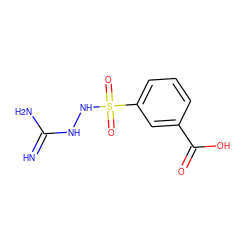 N=C(N)NNS(=O)(=O)c1cccc(C(=O)O)c1 ZINC000013808160